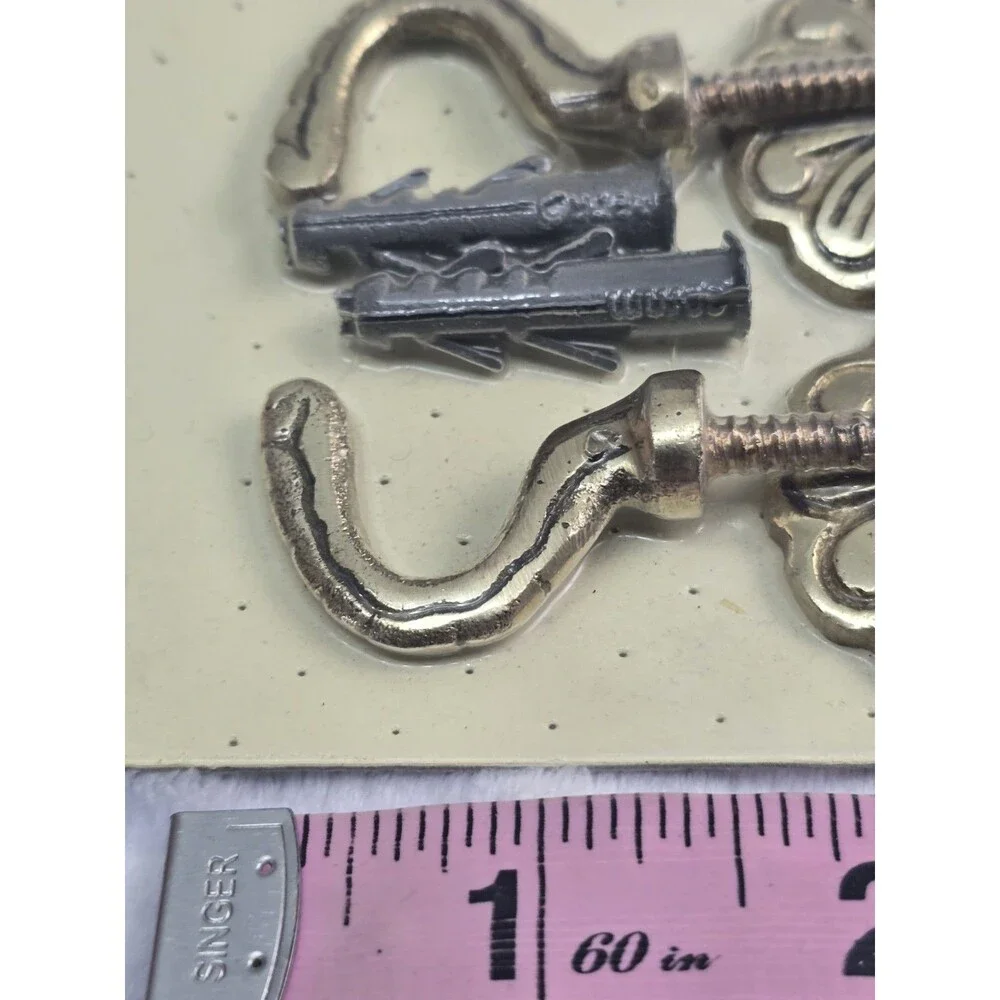 Conso Rosette Wall Hooks New Vintage Hook Set Decorative Brassware Old Stock 2